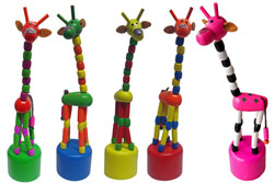 Drückfigur "Giraffe" farbig bemalt, sortiert