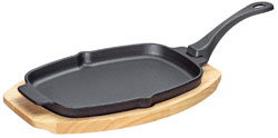 Küchenprofi serving pan oval, removable handle, wooden board BBQ