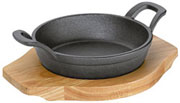 Küchenprofi serving pan with 2 handles, wooden board BBQ