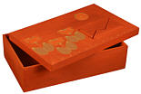 Letter box "flower", orange, hand painted