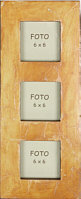 Photo frame for 3 photos 6x6, beige antik