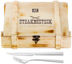 Zwilling Steak set stainless steel, 12 pcs, in wooden etui