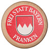 Bierglasdeckel "Frei statt Bayern - Franken" gedruckt rot