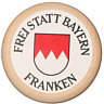 Bierglasdeckel "Frei statt Bayern - Franken" gedruckt weiß