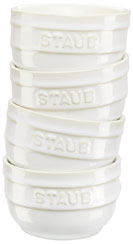 Staub Förmchenset 4-tlg elfenbeinweiß Keramik