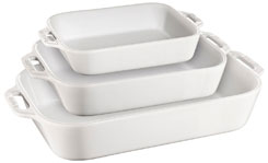 Staub Ofenformenset 3-tlg rechteckig weiß Keramik