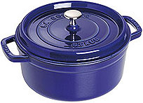 Staub Round Cocotte, cast-iron enameled, dark blue