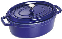 Staub Oval Cocotte, cast-iron enameled, dark blue