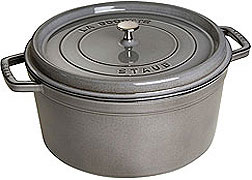 Staub Round Cocotte, cast-iron enameled, graphite grey