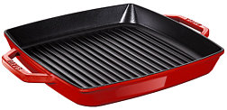 Staub Double handle grill, square, cherry