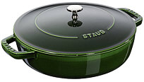 Staub Braiser Chistera Drop-Structure, cast iron lid, basil