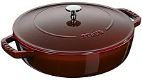 Staub Braiser Chistera Drop-Structure, cast iron lid, grenadine