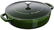 Staub Braiser Chistera Drop-Structure, cast iron lid, basil