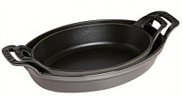 Staub Stackable dish, oval, graphite grey