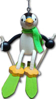 Sky-jumper pinguin with ski