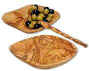 Olive bowl flat, various shapes olive wood