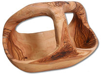 Nut bowl with root handle olive wood