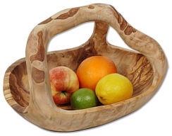 Nut bowl with root handle olive wood