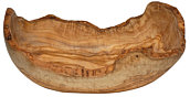 Fruit bowl oval longish, nature shape olive wood