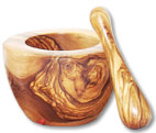 Mortar plain, small olive wood