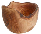 Fruit bowl with bark olive wood