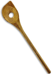 Spoon pointly, with hole, olive wood, equal shape