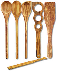 Set 6 pcs.: 3 spoons, spaghetti meter, large and small spatula
