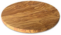 Magnetic saucer round olive wood