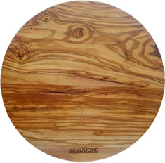 Cutting board, magnetic saucer round olive wood