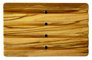 Seifenbank, moderne Form, gerillt, Olivenholz