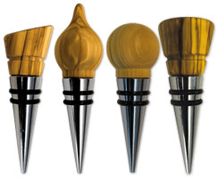 SeleXions Flaschenverschlüsse Olivenholz, 4er Set