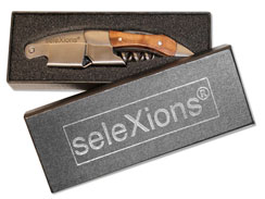 SeleXions Kellnermesser Edelstahl, Nussbaumholz-Griff, Geschenkk.