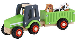 Traktor mit Hänger grün
