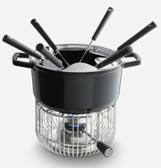 Kisag Duo 2-in-1 Fondue-Set mit Brenner, 6 Gabeln, Spritzschutz
