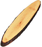 Bark-board varnished ash or alder wood oval