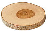 Bark-board varnished ash or alder wood round