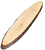 Bark-board unvarnished ash or alder wood oval