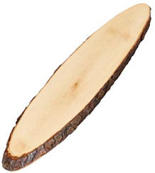 Bark-board unvarnished ash or alder wood oval