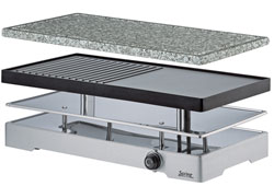 Raclette 8 Classic Duo with aluminium plate and granite stone