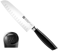 Zwilling All * Star Santoku knife, hollow edge, handle logo black