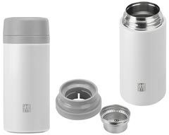 Zwilling Thermo Isolierflasche für Tee silber-weiß, 420 ml