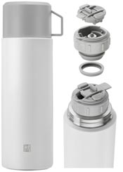 Zwilling Thermo Isolierflasche, Thermoskanne silber-weiß, 1 l