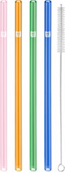 Zwilling Sorrento Glasstrohhalme farbig 4-er Set mit Bürste