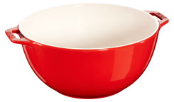 Staub salad bowl cherry red ceramic