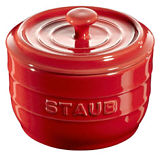 Staub salt bowl round cherry red ceramic