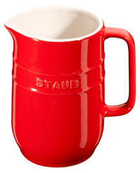 Staub jug round cherry red ceramic