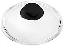 Twin glass lid with steam escape function in the knob