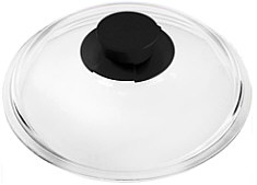 Twin glass lid with steam escape function in the knob