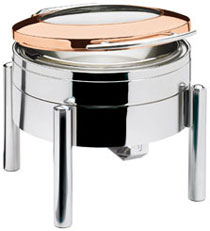CBS Window chafing dish Station copper with insert round
