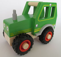Tractor green with rubber tires